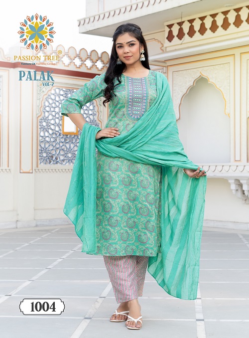 Palak Vol 2 By Passion Tree Fancy Kurti Pant With Dupatta